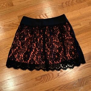 Milly Margaret Scalloped Lace Miniskirt Pink